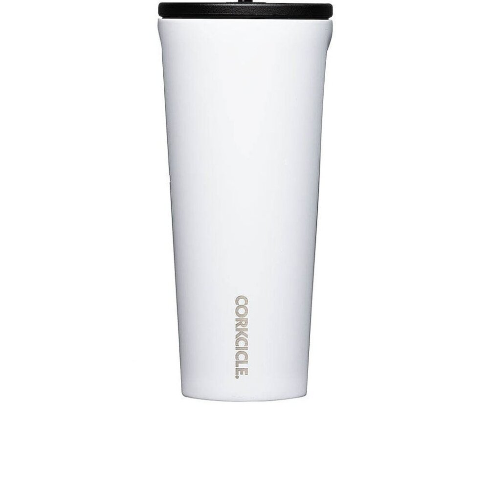 New Corkcicle Cold Cup 24oz in Gloss White black tumbler to go water